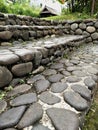 Stairs Made of Natural River Stone Royalty Free Stock Photo