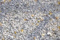 Pebble stones withyellow autumn leaves background