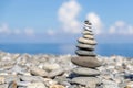 Pebble tower balance harmony stones arrangement Royalty Free Stock Photo