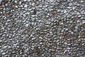 Pebble wall texture background painted with metallic gray paint