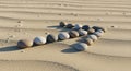 Pebbles arranged in a curved line Royalty Free Stock Photo