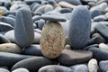Pebbles of different colors on a rocky beach. Royalty Free Stock Photo