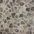 Pebbles mosaic tiles design in shower cabin of modern bathroom.