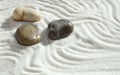 Pebbles in the sand, a background of appeasement Royalty Free Stock Photo