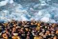 Pebbles in a shore of an island