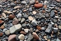 Pebbles and Stones on a Coastal Pebble Beach Closeup View Royalty Free Stock Photo