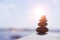 Pebbles Stones in a tower