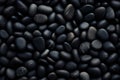 pebbles texture background, closeup black smooth stones