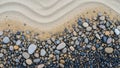 Pebbles in various shades of gray brown and blue form a gradient Royalty Free Stock Photo