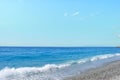 Pebbly beach and tropical sea. Calabria, Italy Royalty Free Stock Photo