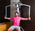 Pec-deck flye pec deck chest workout man Royalty Free Stock Photo