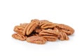 Pecan halves isolated on a white Royalty Free Stock Photo