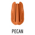 Pecan icon, flat style