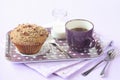 Pecan Muffin with Streusel Topping Royalty Free Stock Photo
