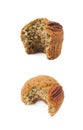 Pecan nut muffin isolated Royalty Free Stock Photo