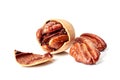 Pecan nuts on white Royalty Free Stock Photo