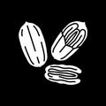 Pecan nuts dark mode glyph icon