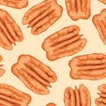 Pecan nuts. Seamless background. Royalty Free Stock Photo