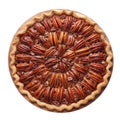 Pecan Pie with a Flaky Crust on a Wooden Board Royalty Free Stock Photo
