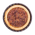 Pecan pie isolated on white Royalty Free Stock Photo