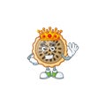 Pecan pie mascot with king on white background Royalty Free Stock Photo