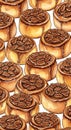 Pecan Pie Pastries Arranged in Pattern Royalty Free Stock Photo