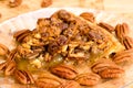 Pecan Pie Slice Closeup Royalty Free Stock Photo