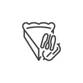 Pecan Pie slice line icon