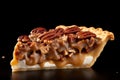 Pecan pie slice tasty dessert background