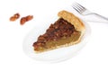 Pecan Pie Slice on White Background Royalty Free Stock Photo