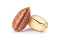 Pecans on a white background Royalty Free Stock Photo
