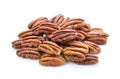 Pecans on a white background Royalty Free Stock Photo