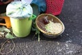 pecel rice seller with no table,