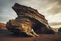 A peculiar rock formation landscape with unique and intriguing features.