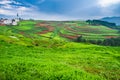 The peculiar scenery of red soil terraces in Dongchuan Royalty Free Stock Photo