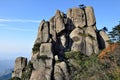 Top of the hills at Mount Jiuhua, Nine Glorious Mountains Royalty Free Stock Photo