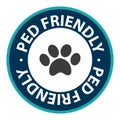 ped friendly stamp on white