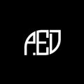 PED letter logo design on black background.PED creative initials letter logo concept.PED vector letter design