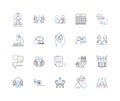 Pedagogical approach line icons collection. Constructivism, Experiential, Inquiry-based, Reflective, Differentiated