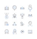 Pedagogy sector line icons collection. Learning, Teaching, Classroom, Curriculum, Assessment, Instruction, Pedagogical