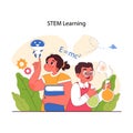 Pedagogy. Stem education. Schoolers gaining knowledge about technologies, Royalty Free Stock Photo