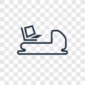 Pedal boat concept vector linear icon isolated on transparent ba