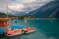 Pedal Boats on Lake Brienz, Switzerland Royalty Free Stock Photo