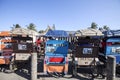 Pedal rickshaws in the parking lot, Madagascar Royalty Free Stock Photo
