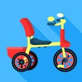 Pedal tricycle icon, flat style