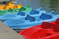 Pedalo Boats on the River Dee in Chester Royalty Free Stock Photo