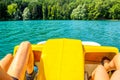 Pedalo paddle boat couple weekend trip escape Royalty Free Stock Photo