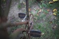 Pedals and chain on an old rusty bicycle Royalty Free Stock Photo