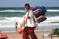 Peddler at the beach Royalty Free Stock Photo