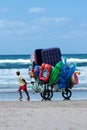 Peddler at the beach Royalty Free Stock Photo